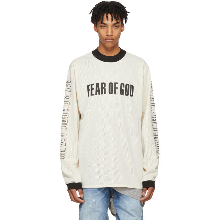 Fear of God Beige Long Sleeve Mesh Motorcross T-Shirt Fear Of God