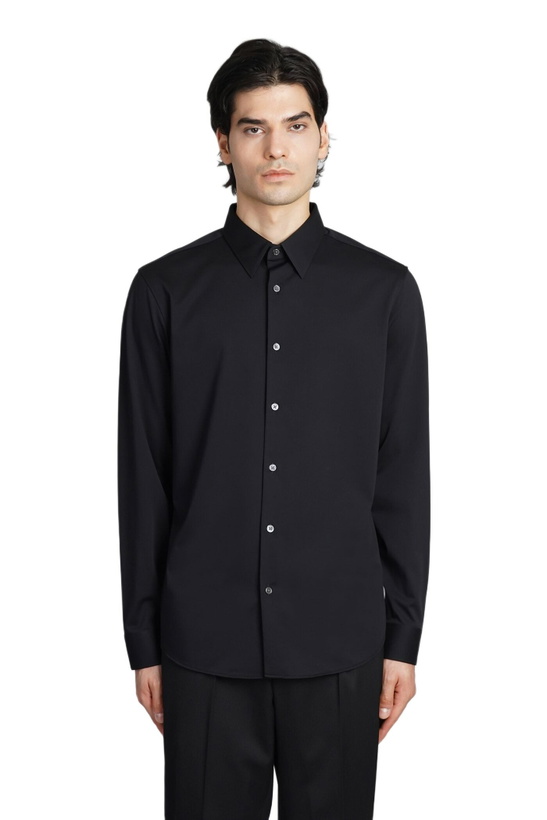 Photo: Theory Sylvain Shirt In Black Cotton