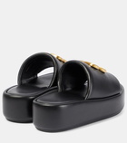 Balenciaga Rise BB leather platform slides