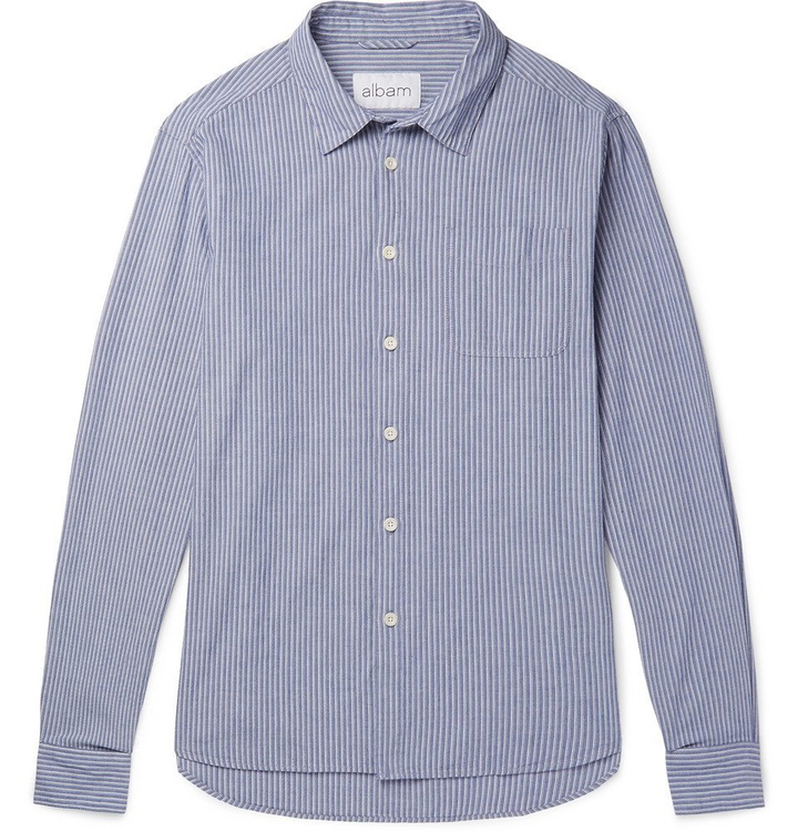 Photo: Albam - Striped Cotton Oxford Shirt - Men - Blue