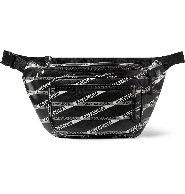 Photo: Balenciaga - Explorer Logo-Print Leather Belt Bag - Men - Black