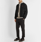 AMI - Slim-Fit Logo-Appliquéd Cotton-Blend Bomber Jacket - Black