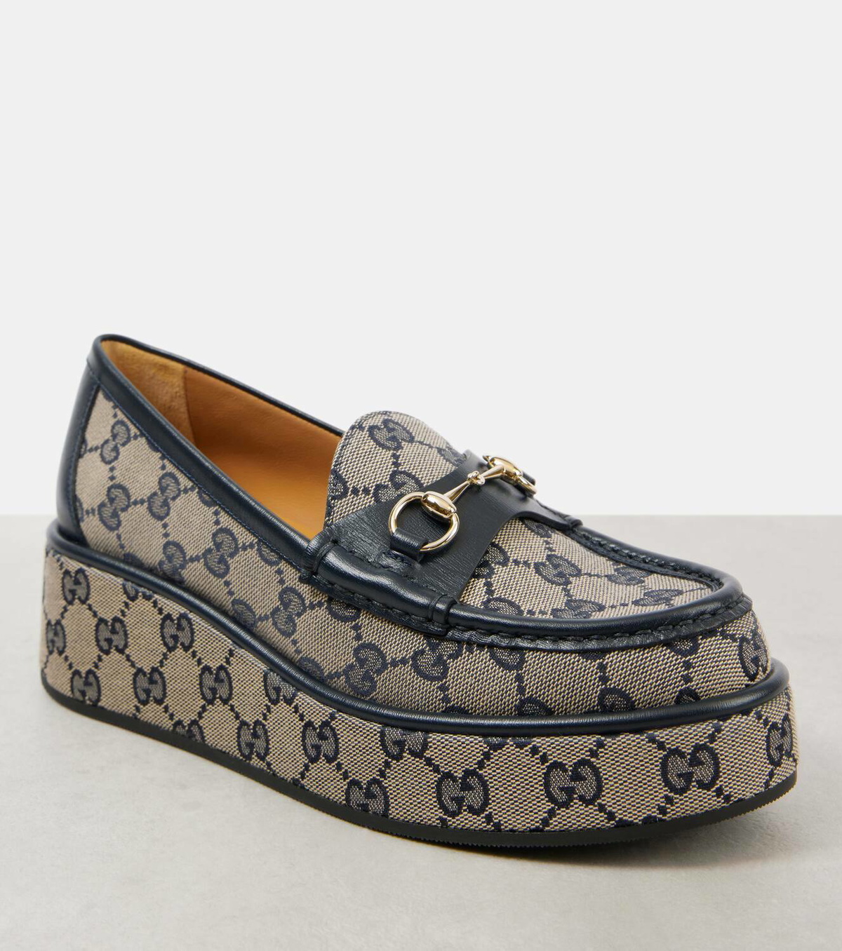 Gucci Horsebit GG canvas wedge loafers Gucci