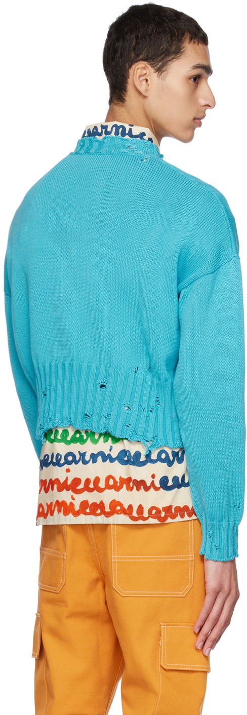 Marni Blue Distressed Sweater