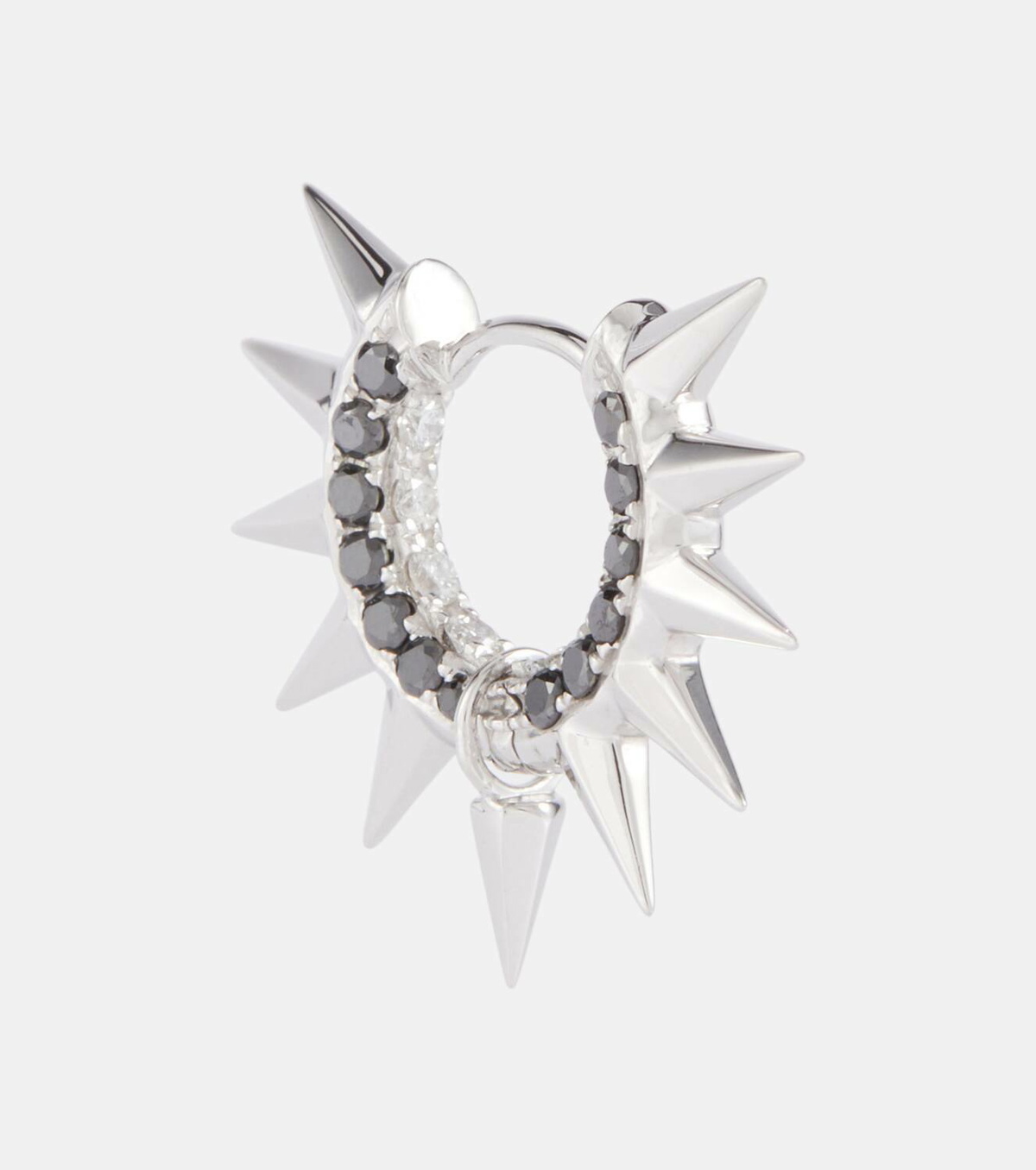Maria Tash Mohawk 18kt white gold single earring with diamonds