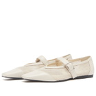 Vagabond Shoemakers Women's Wiolette Buckle Ballet Shoe in Mesh in Off White