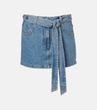 The Attico Belted denim miniskirt