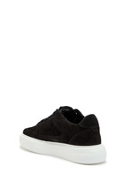 Cleens Court Panelled Suede Sneakers Black And White