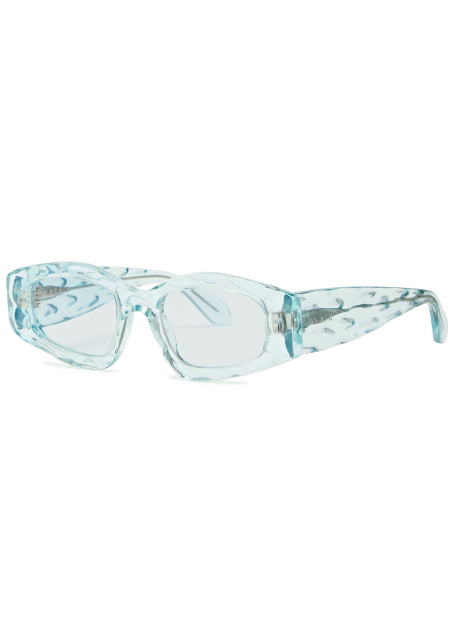サングラス Alaia Sunglasses Light blue Alaïa Square-frame Sunglasses - Blue Light - One Size ALAÏA