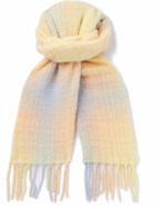 Séfr - Big Fringed Checked Brushed Wool-Blend Scarf