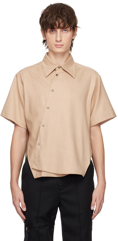 Photo: The World Is Your Oyster Beige Offset Shirt