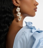 Self-Portrait Tiered faux pearl-embellished earrings