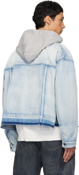 We11done Blue Layered Denim Jacket