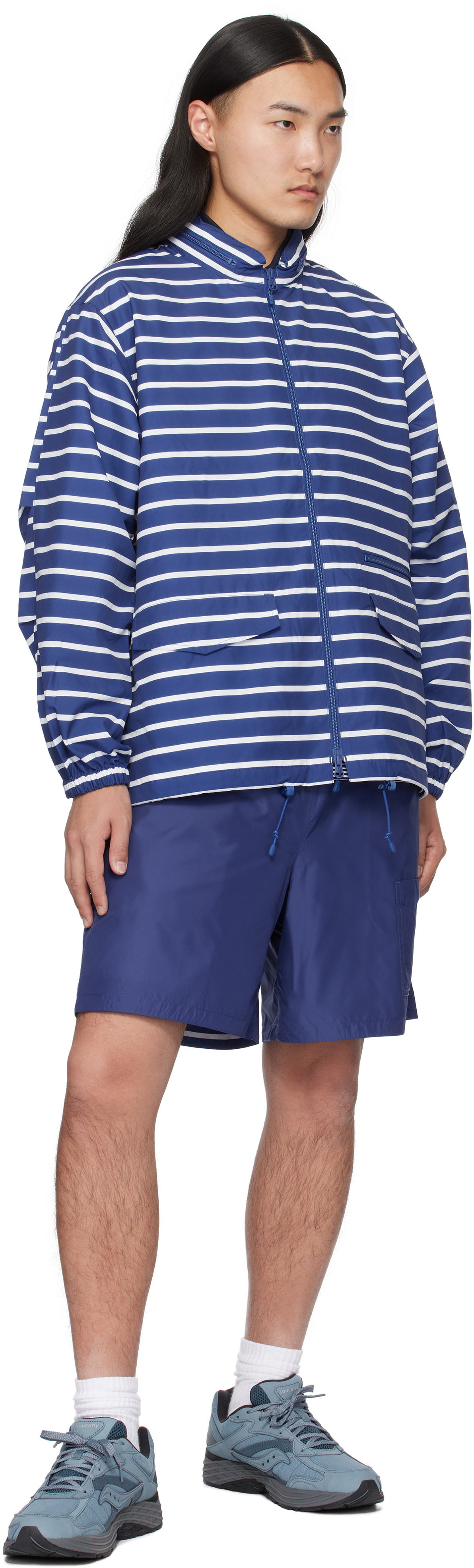 DAIWA PIER39 Blue & White Stripe Tech Sailing Jacket