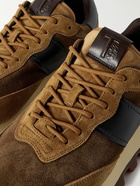 Tod's - 1T Leather-Trimmed Suede Sneakers - Brown