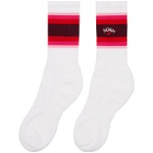 Noah NYC White and Red Gradient Stripe Socks