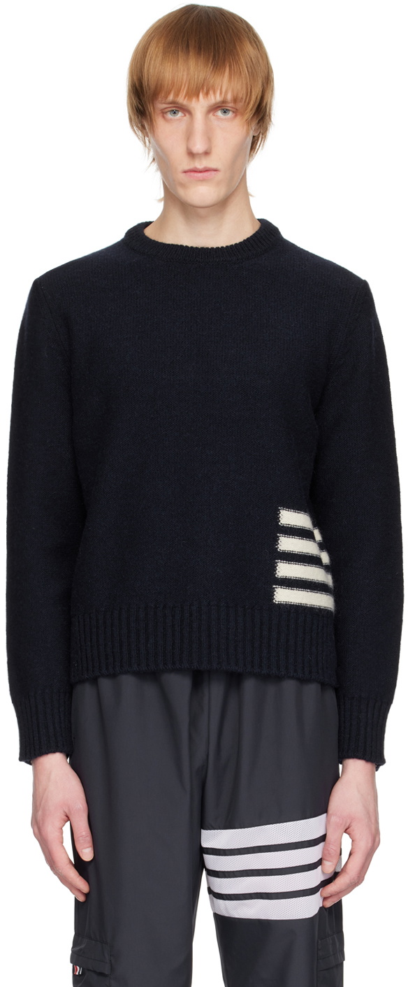 Thom Browne Navy 4-Bar Sweater Thom Browne
