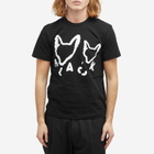 Comme des Garçons Men's x Filip Pagwski Fox Print T-Shirt in Black