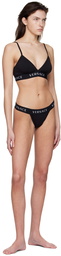 Versace Underwear Black Cotton Thong