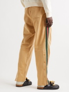 Gucci - Tapered Webbing-Trimmed Felted Cotton-Jersey Sweatpants - Brown