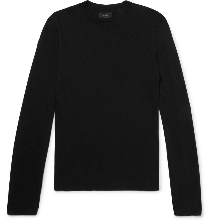 Photo: Joseph - Lyocell and Cotton-Blend Jersey T-Shirt - Men - Black