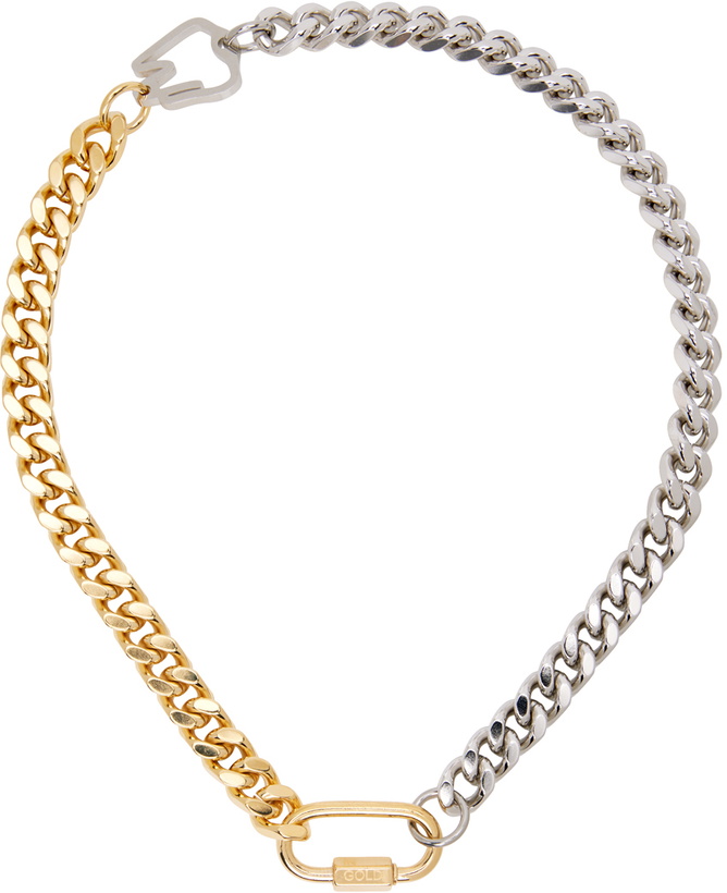 Photo: IN GOLD WE TRUST PARIS Silver & Gold Curb Chain Necklace