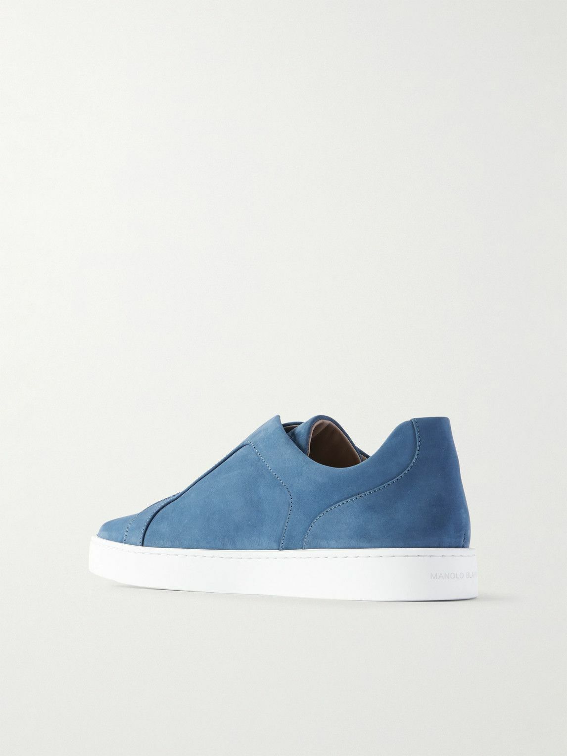 Manolo Blahnik - Agilio Nubuck Slip-On Sneakers - Blue