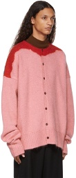Raf Simons Pink Oversized Boiled Cardigan