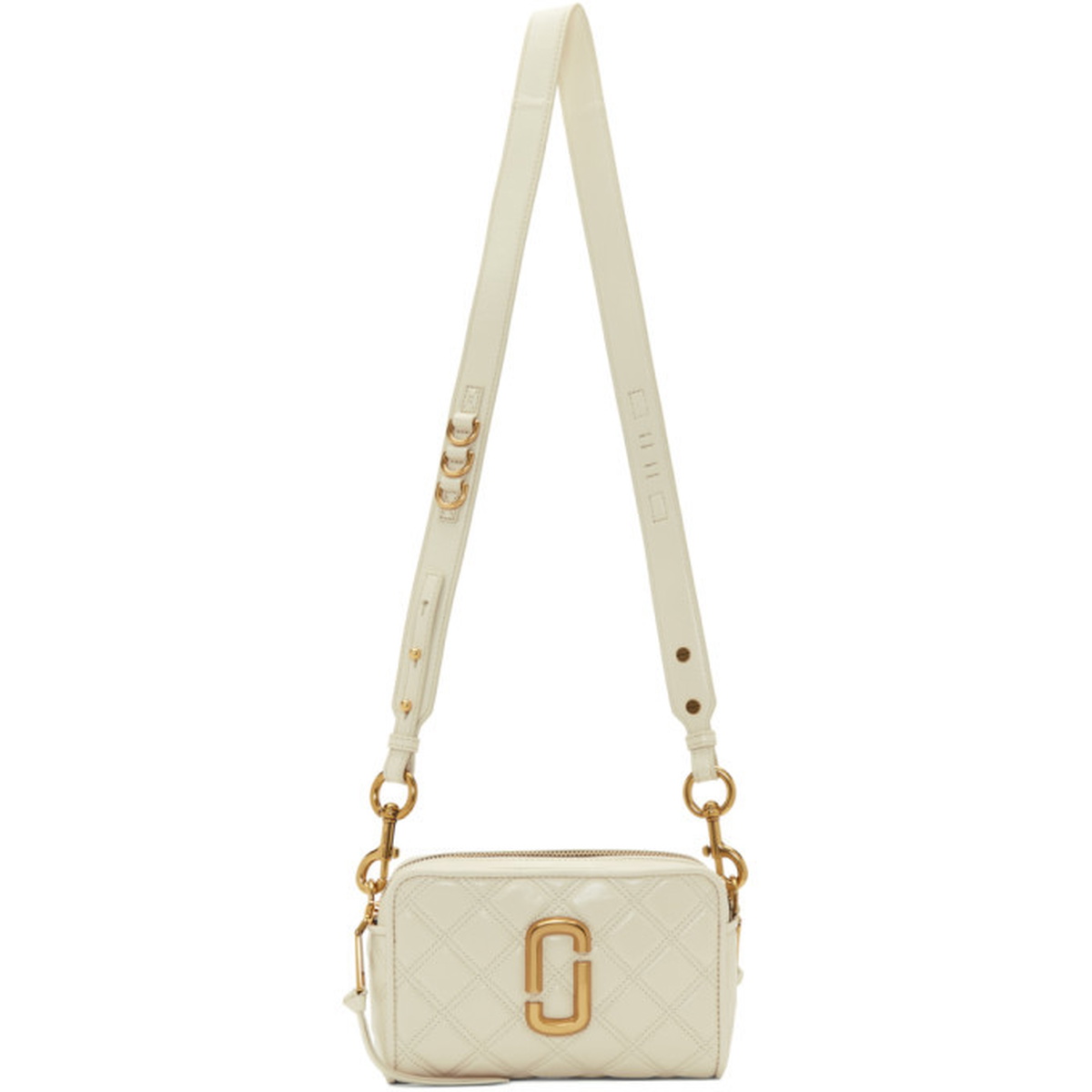 Marc Jacobs, Bags, Marc Jacobs Softshot Quilted Double Zip Camera  Shoulder Bag In Ivory 45