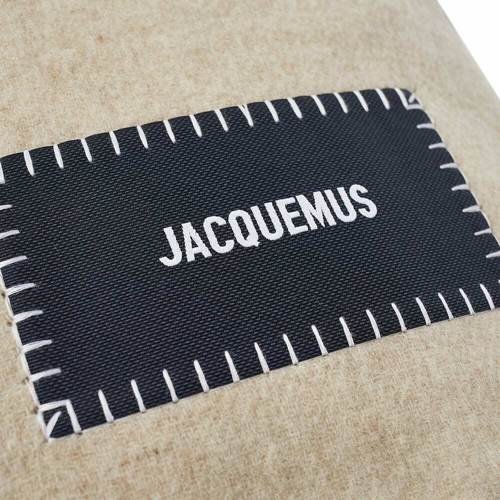 Jacquemus Men's Wool Logo Scarf in Beige Jacquemus