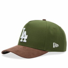 New Era LA Dodgers Suede Visor 9Forty E-Frame in Green 