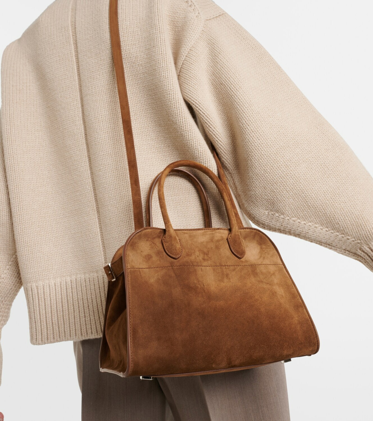 The Row Soft Margaux 10 suede tote bag The Row