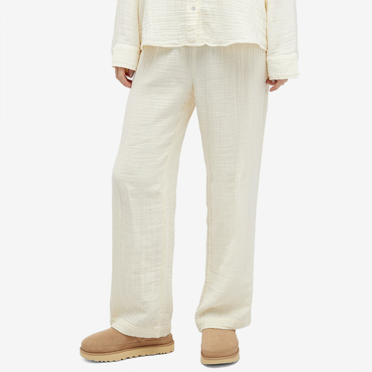 DONNI. Women's Bubble Crop Simple Pant in Creme