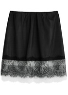 Helmut Lang Lace-trimmed Silk-blend Mini Skirt Black