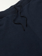 SSAM - Textured Organic Cotton and Silk-Blend Jersey Sweatpants - Blue