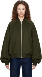 The Frankie Shop Khaki Elinor Oversized Bomber Jacket