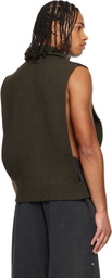 Jean Paul Gaultier Brown Turtleneck Sweater Vest