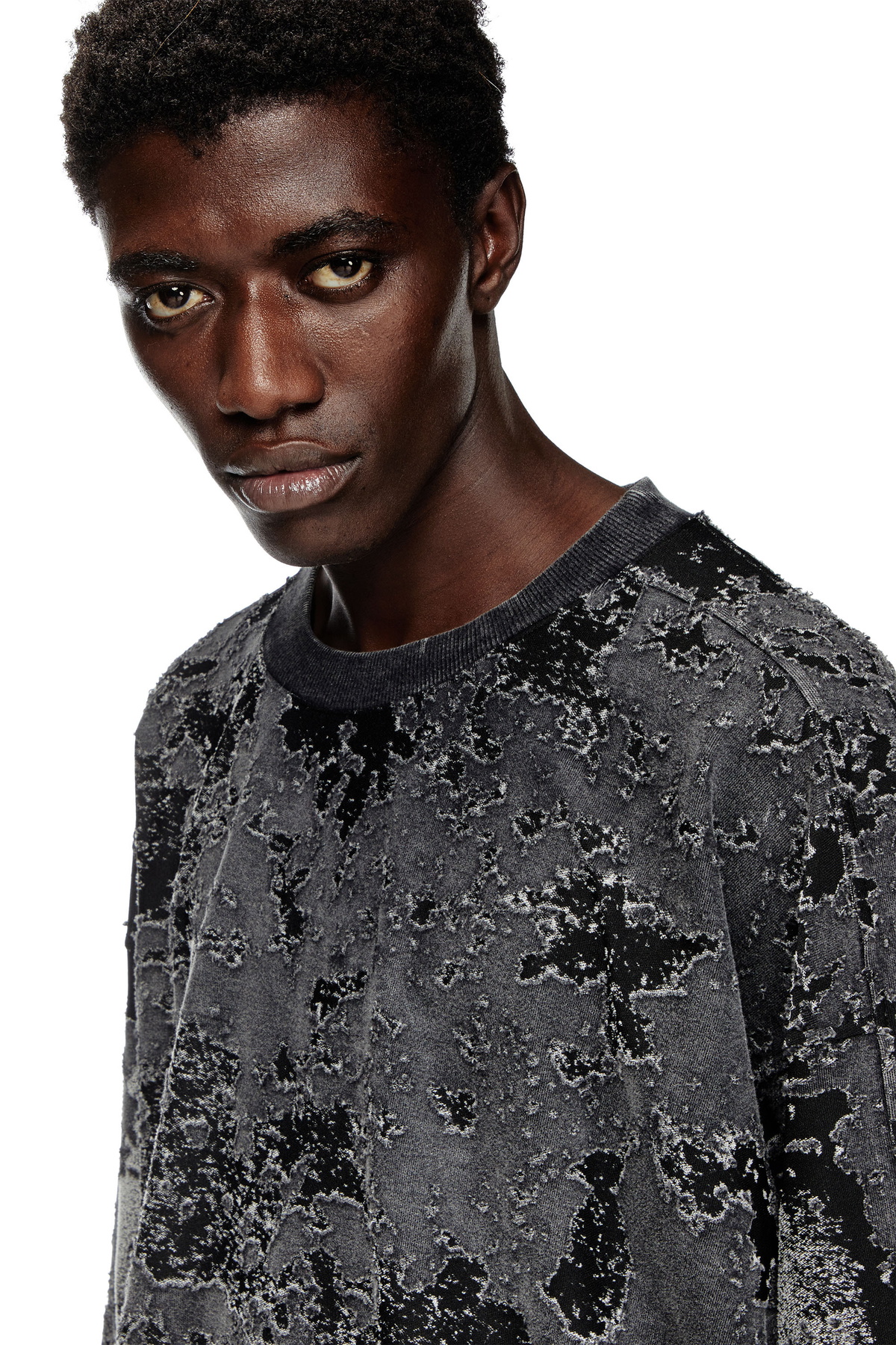 Diesel Burnout sweatshirt with camo effect - Sweaters Mens in