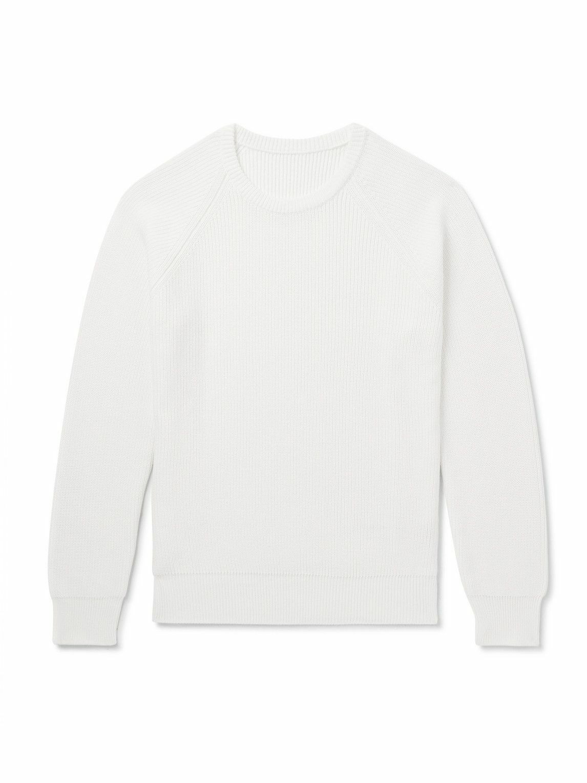 Anderson & Sheppard - Ribbed Cotton Sweater - White