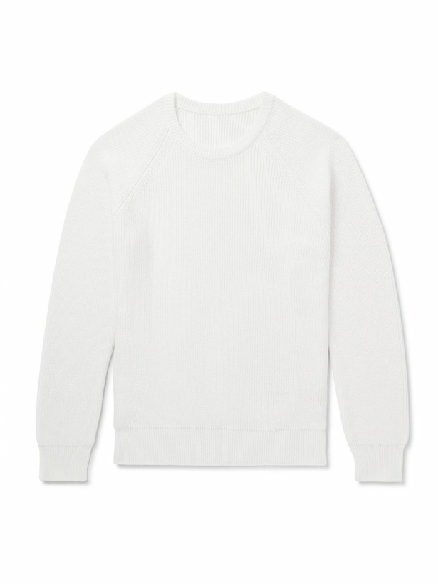 Photo: Anderson & Sheppard - Ribbed Cotton Sweater - White
