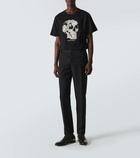 Alexander McQueen Skull embroidered cotton jersey T-shirt