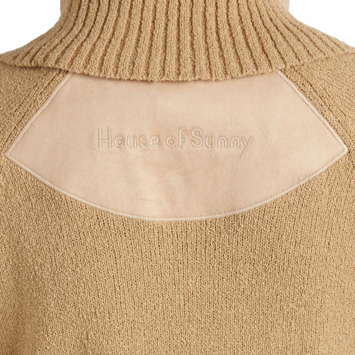 House Of Sunny Women's Courtney Towelling Roll Neck Top in Neutral