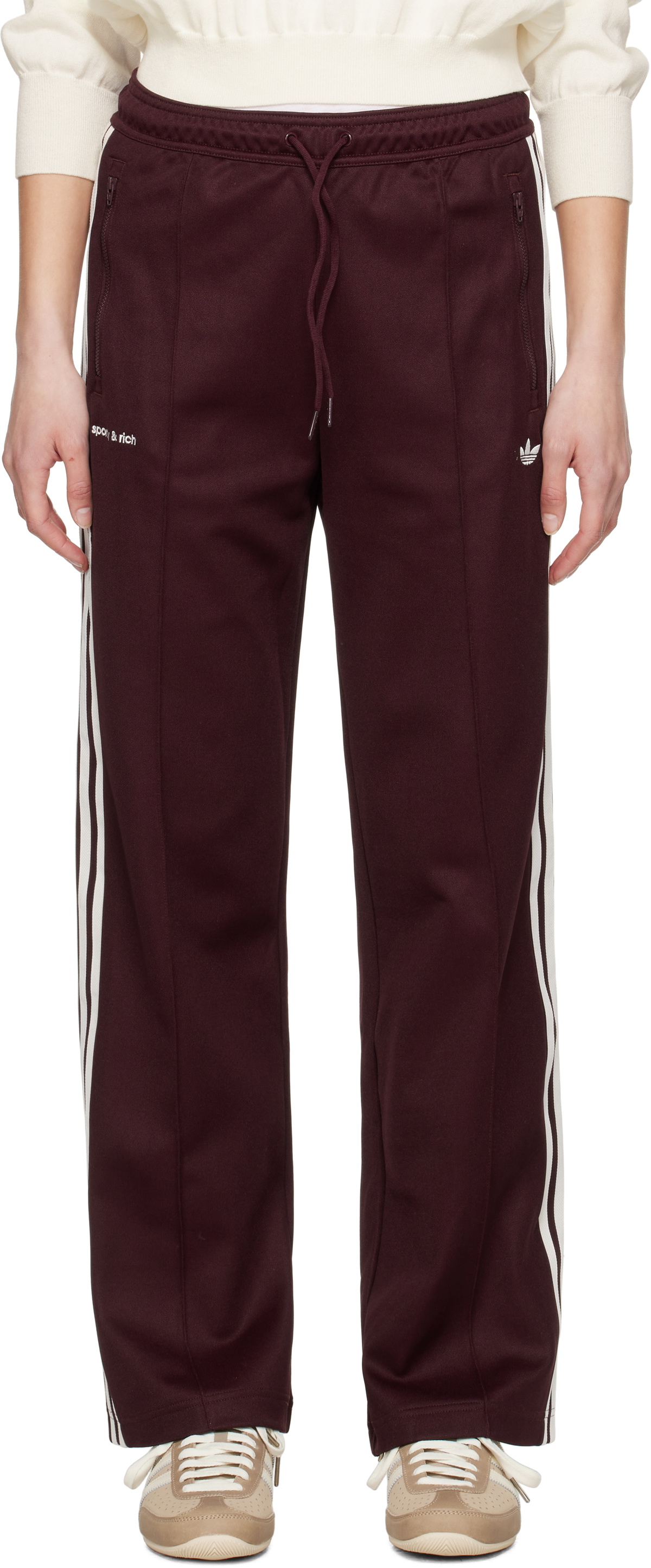 Sporty & Rich Burgundy adidas Originals Edition Track Pants