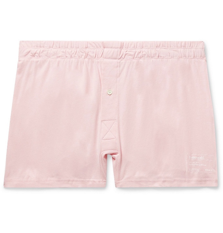 Photo: Entireworld - Slim-Fit Organic Cotton-Jersey Boxer Shorts - Pink