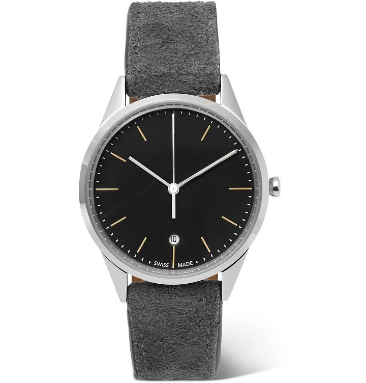 Photo: Uniform Wares - C36 Stainless Steel And Suede Watch - Men - Gray