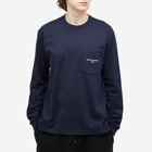 Comme des Garçons Homme Men's Pocket Logo Long Sleeve T-Shirt in Navy