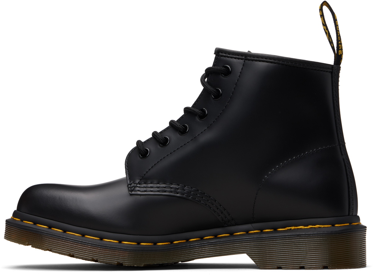 Yellow Stitching Dr. Martens Black 101 Yellow Stitch Smooth Leather Ankle Boots Dr. Martens