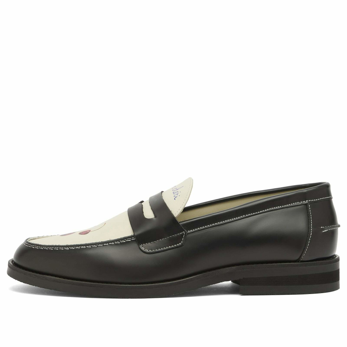 Duke + Dexter Men's Wilde Cherry Penny Loafer in Black/White