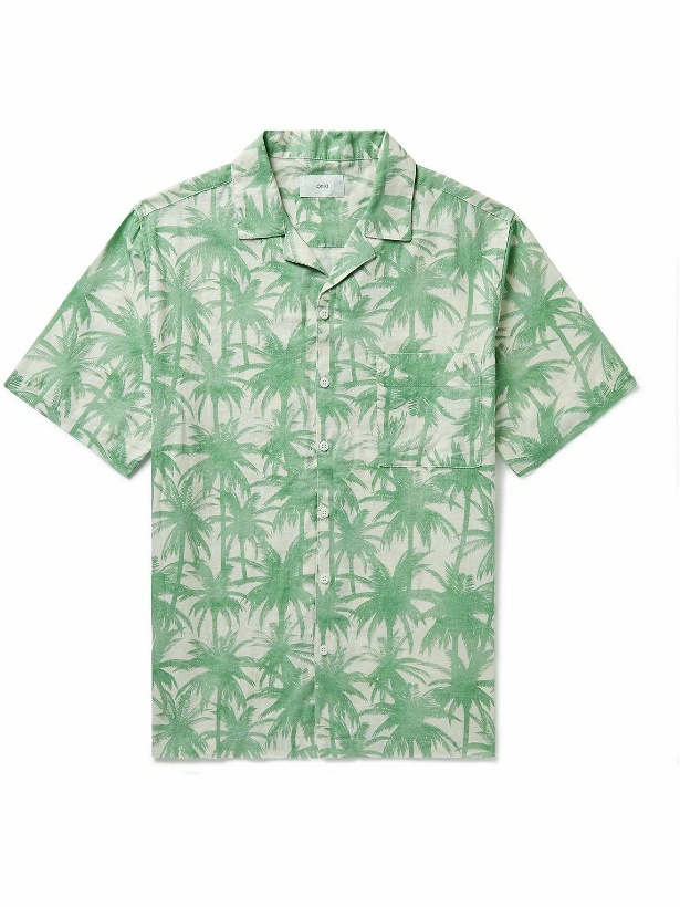 Photo: Onia - Vacation Camp-Collar Printed Linen-Blend Shirt - Green