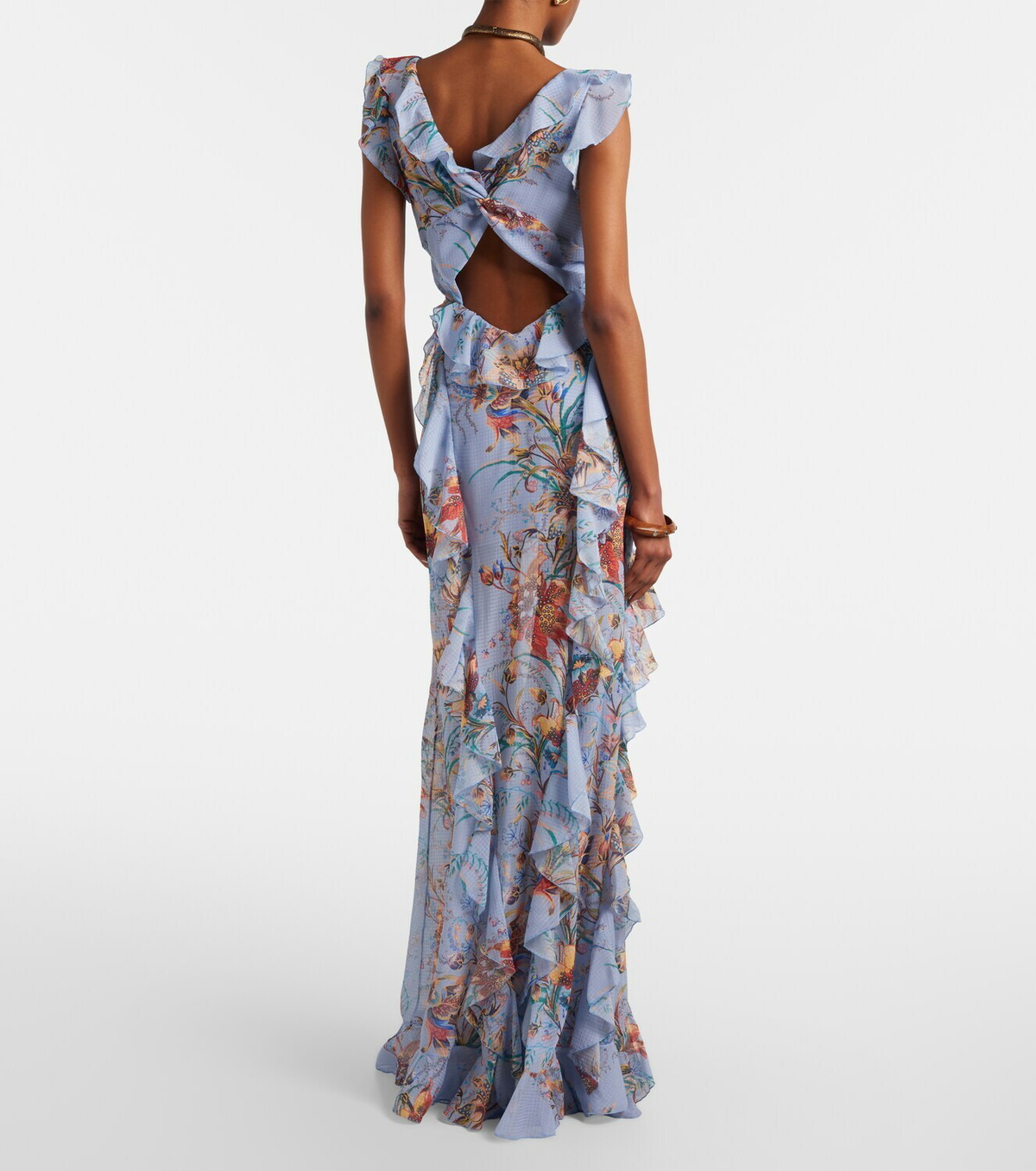 Etro Printed ruffled maxi dress